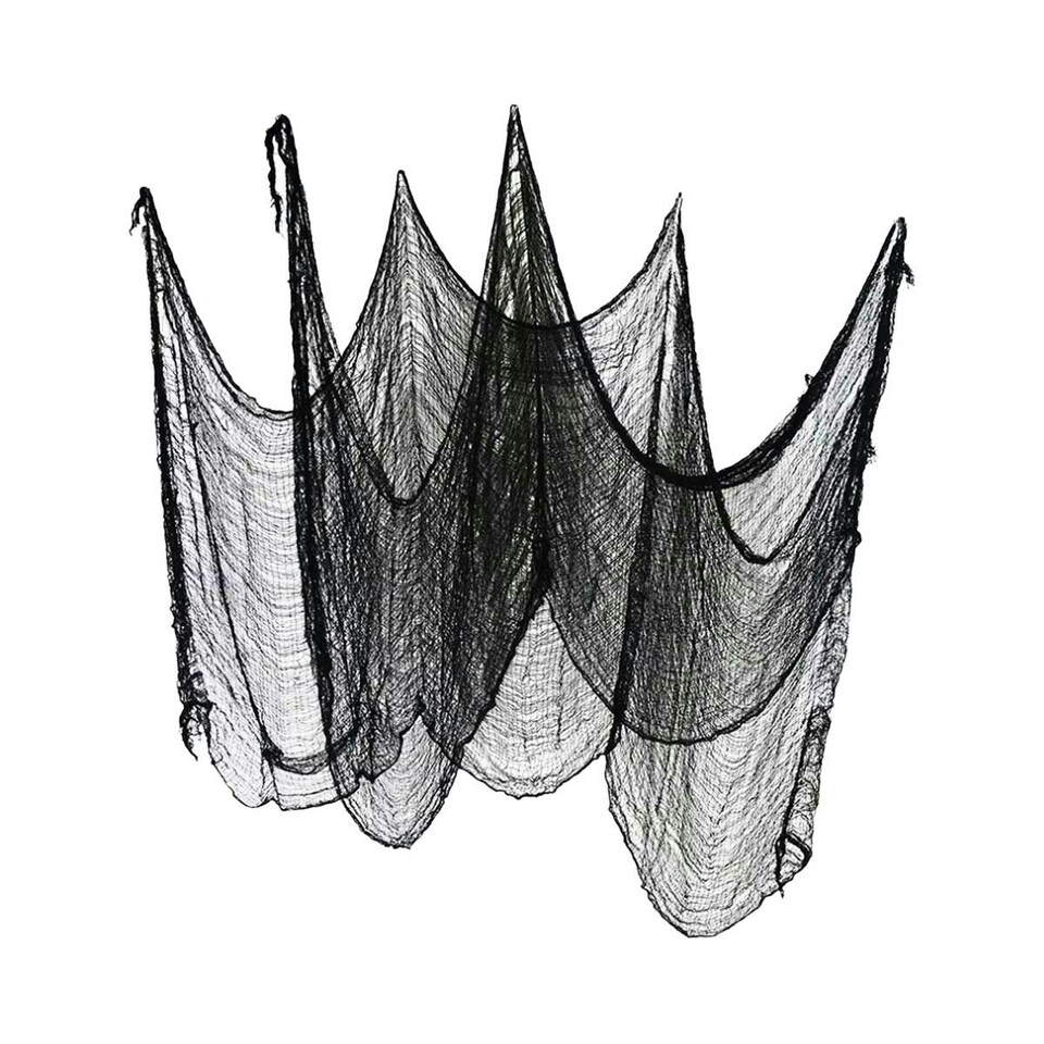 Pack of 2 2.9m Halloween Freaky Fabric Net Decoration in Black