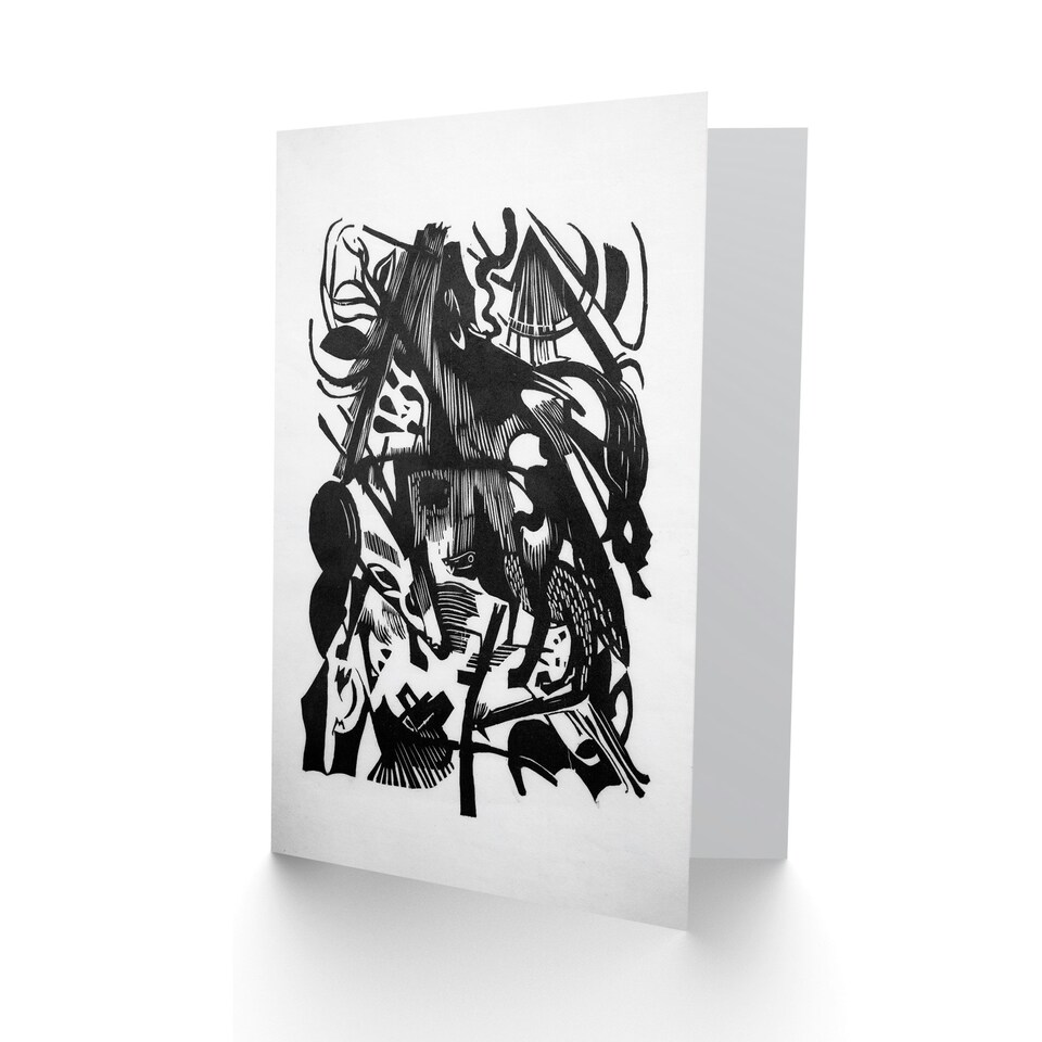 image 1 of Franz Marc Art Card Birth of the Wolves Abstract Painting