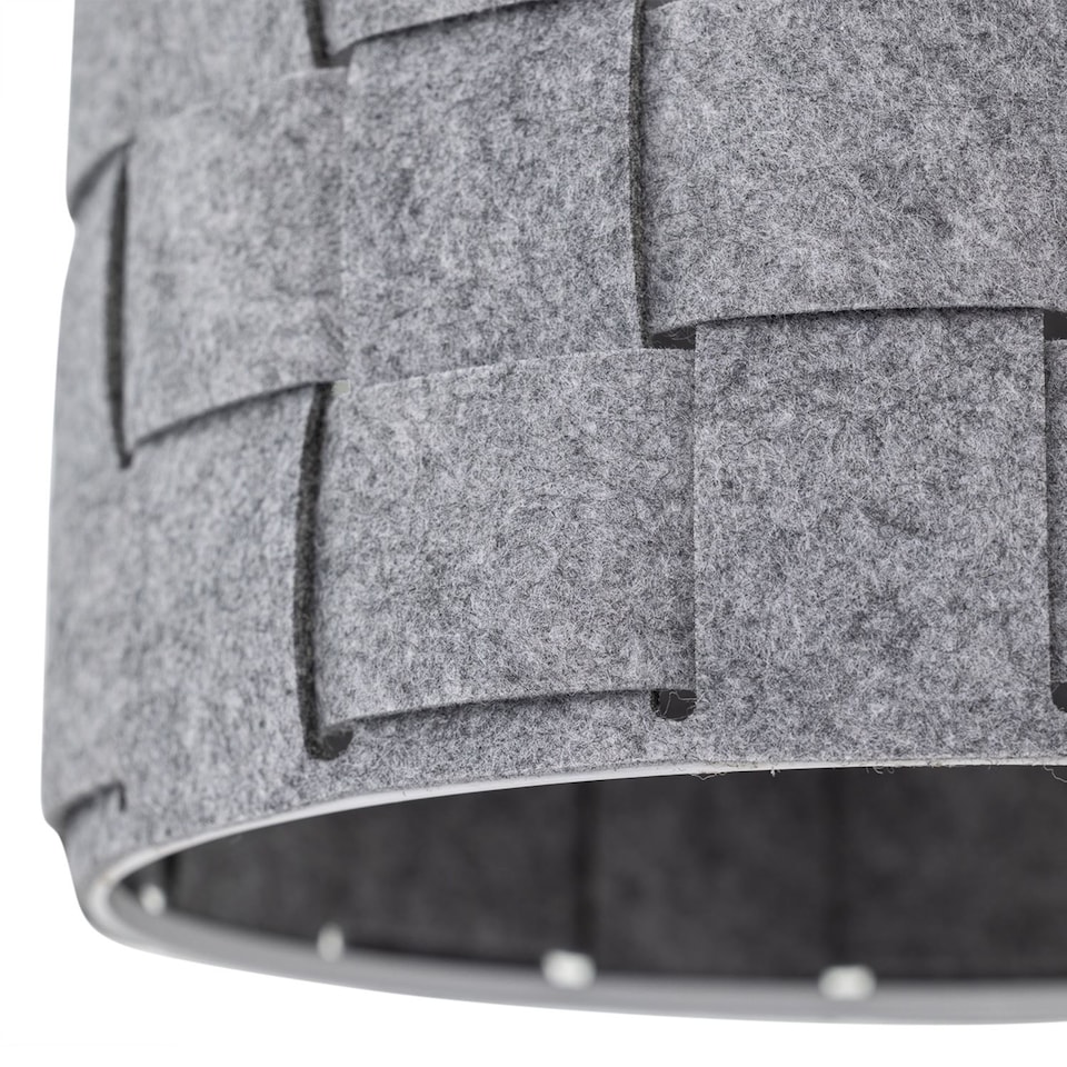 image 1 of Warner - Grey Felt Weave Easy Fit Pendant Shade | Grey | Medium | 1