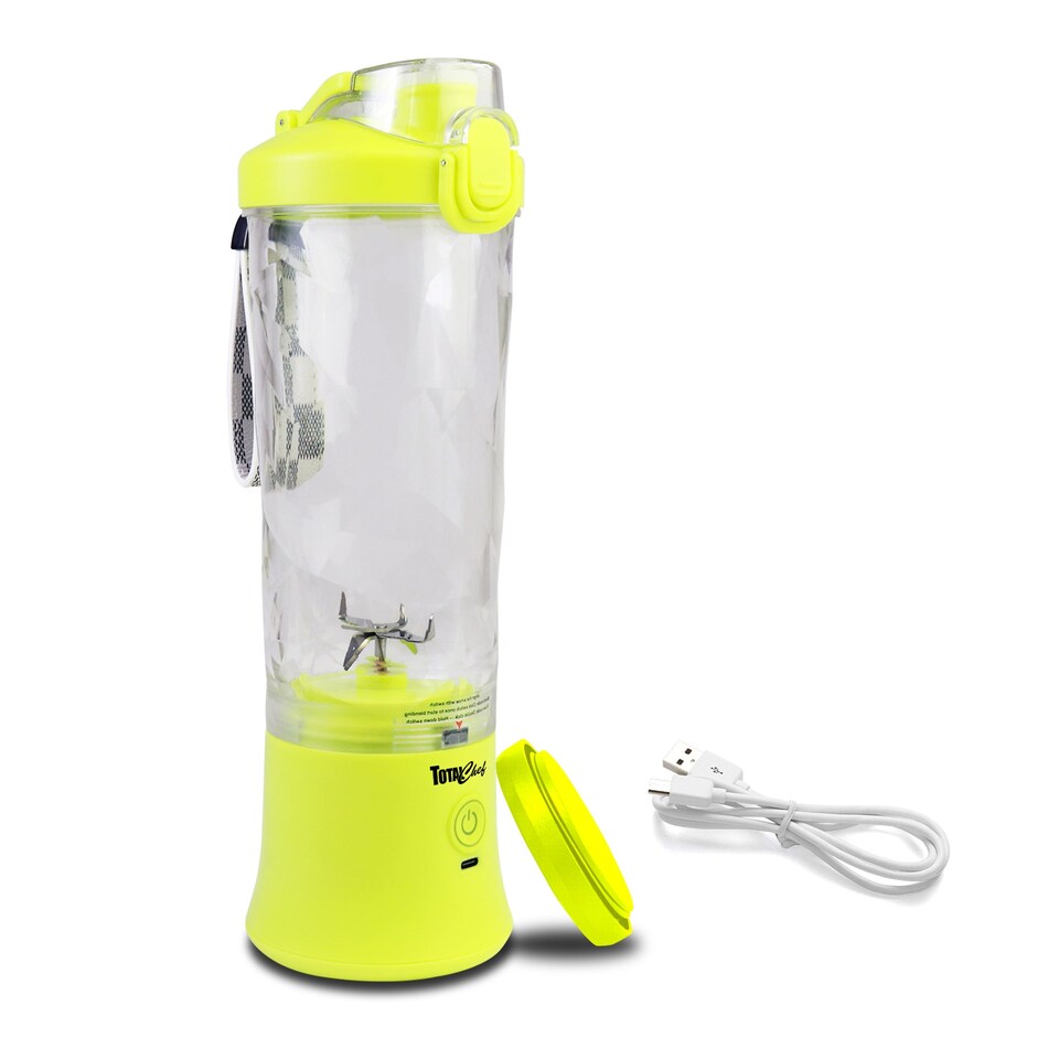 image 1 of Total Chef Cordless Portable Blender 600ml, USB Rechargeable, Yellow