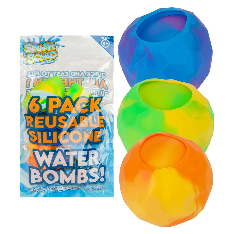 image 1 of vfm-estore Reusable Silicone Water Bombs Multicolour Set of 6 - Kids & Adult Pool Toy