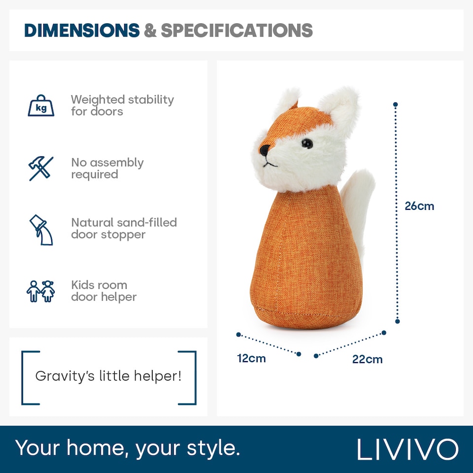 image 1 of Weighted Door Stopper Fox Orange