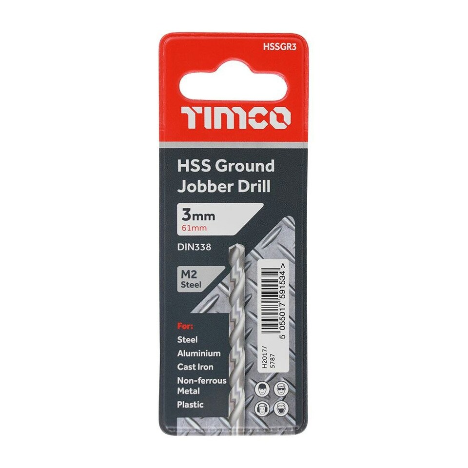 image 1 of Timco - Ground Jobber Drills - HSS M2 (Size 3.0mm - 1 Each)