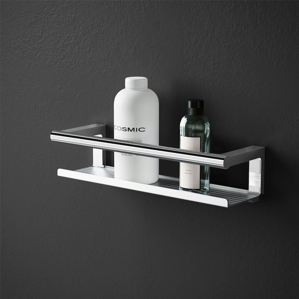 image 1 of Cosmic Shower Soap Dish with Durable Stainless Steel for Bathroom, Light Grey