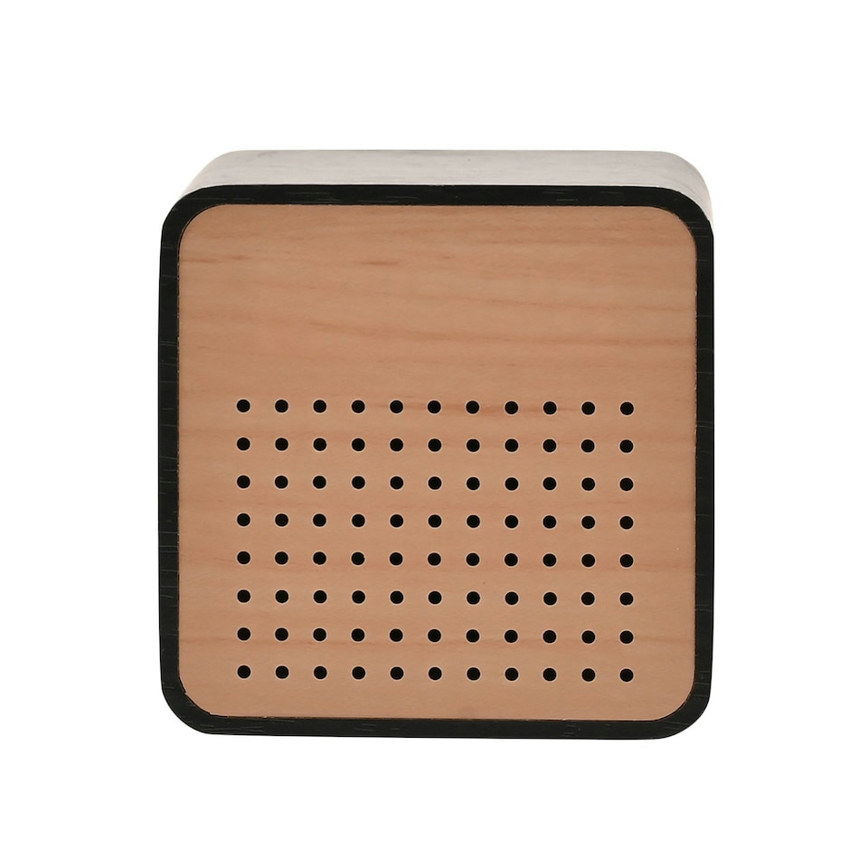 image 1 of Interval Wooden Alarm Clock with Bluetooth Speaker - Black Black | Brown