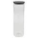 image 2 of Clear Glass Cylinder Storage Jars With Black Lid Airtight Coffee Tea Sugar Spice | Clear | Clear | 3x 1320ml Jars