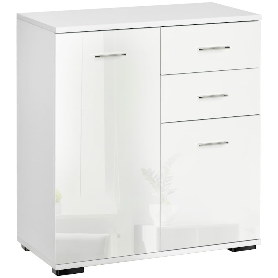 image 1 of HOMCOM Cabinet Sideboard Cupboard Buffet Solo High Gloss Front Face