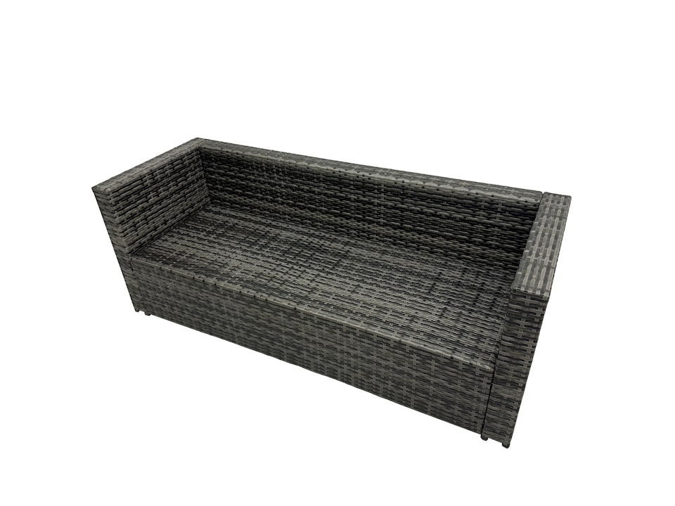 image 1 of Fimous 7-seater Height Adjustable Rising Lifting Table Corner Sofa Set Rattan Garden Furniture Dining Set with Side Table Dark Grey Mixed