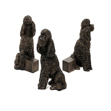 Poodle Plant Pot Feet - Set of 3 - L8 x W4.5 x H9.5 cm Brown