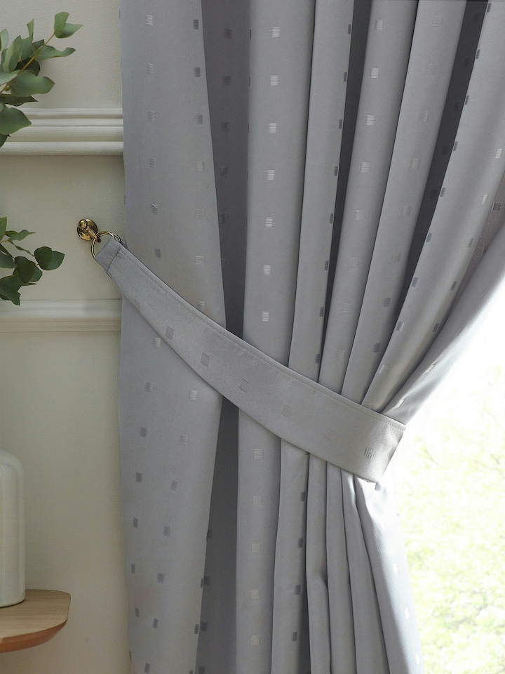 image 1 of Adison Lined Pencil Pleat Taped Curtains - 229cm x 274cm - Silver