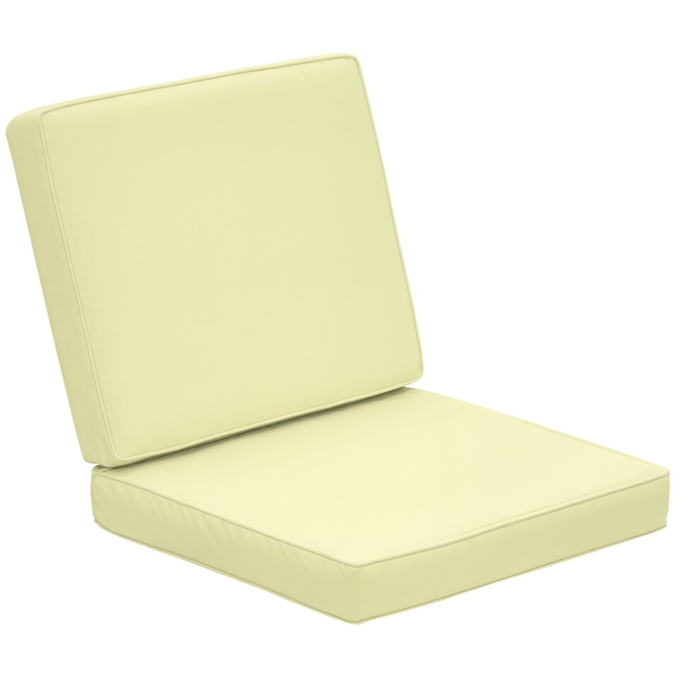 image 1 of Outsunny Outdoor Seat and Back Cushion Set Replacement Cushions, Cream White