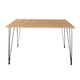 image 2 of Augusta Industrial Pine Rectangular Dining Table with Solid Wood Top - Antique Wax Finish and Metal Hairpin Legs | Brown | Brown | Medium | 1