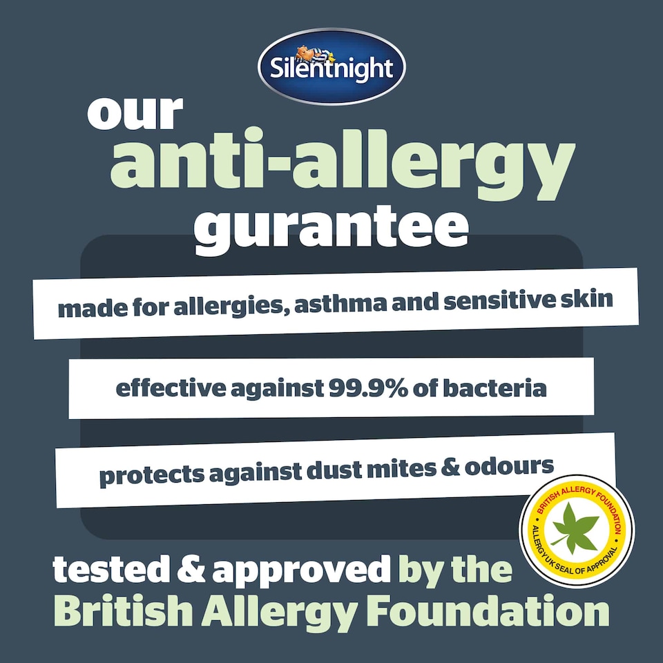 image 1 of Silentnight Anti-Allergy Ultimate Mattress Topper 1200, 12cm Deep