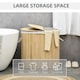 image 3 of HOMCOM Bamboo Laundry Basket with Lid, 100 Litres Laundry Hamper with 2 Sections, Removable Washable Lining, Washing Baskets, 62.5 x 37 x 60.5cm, Natural