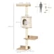 image 9 of PawHut Wall-Mounted Cat Tree Shelter with Cat House, Bed Beige