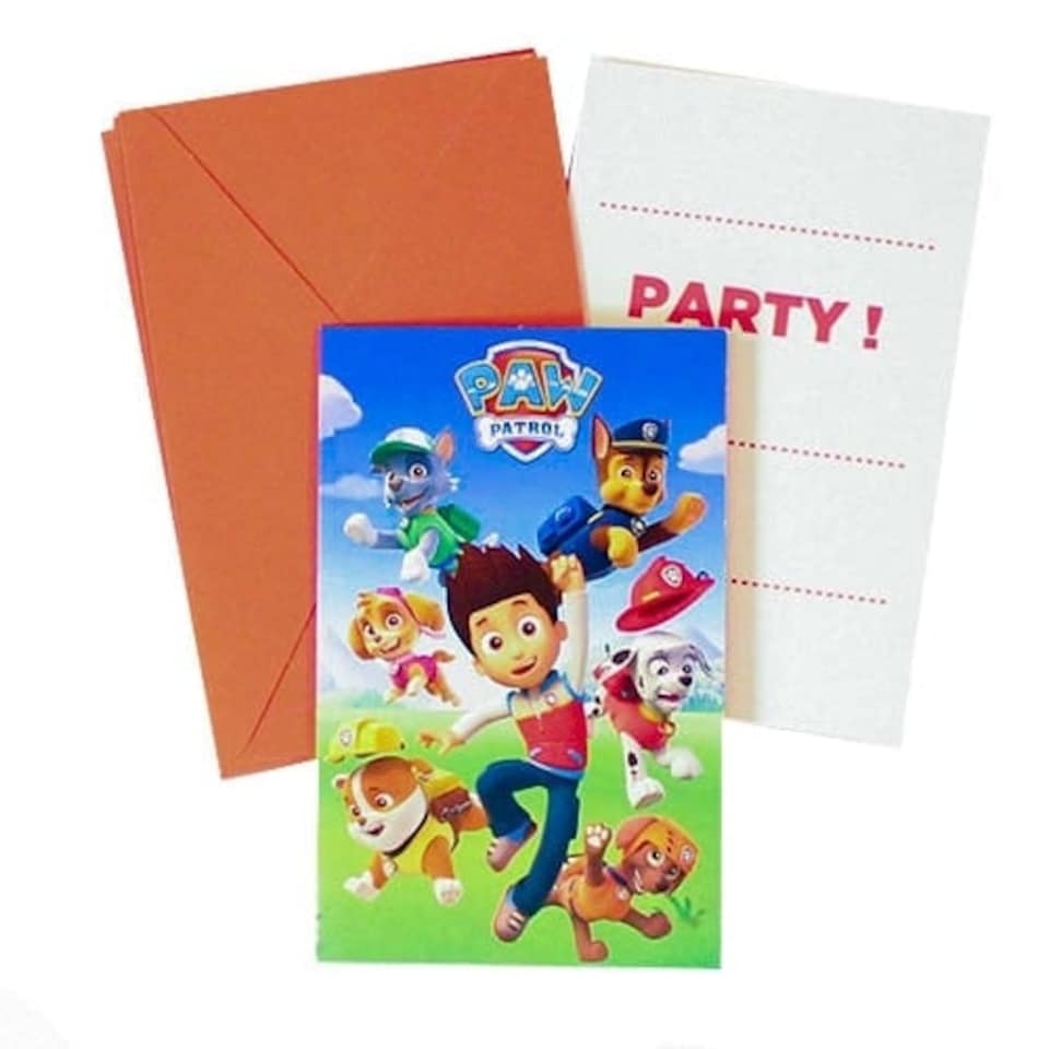 Paw Patrol Party Invitations with Envelopes - Pack of 6