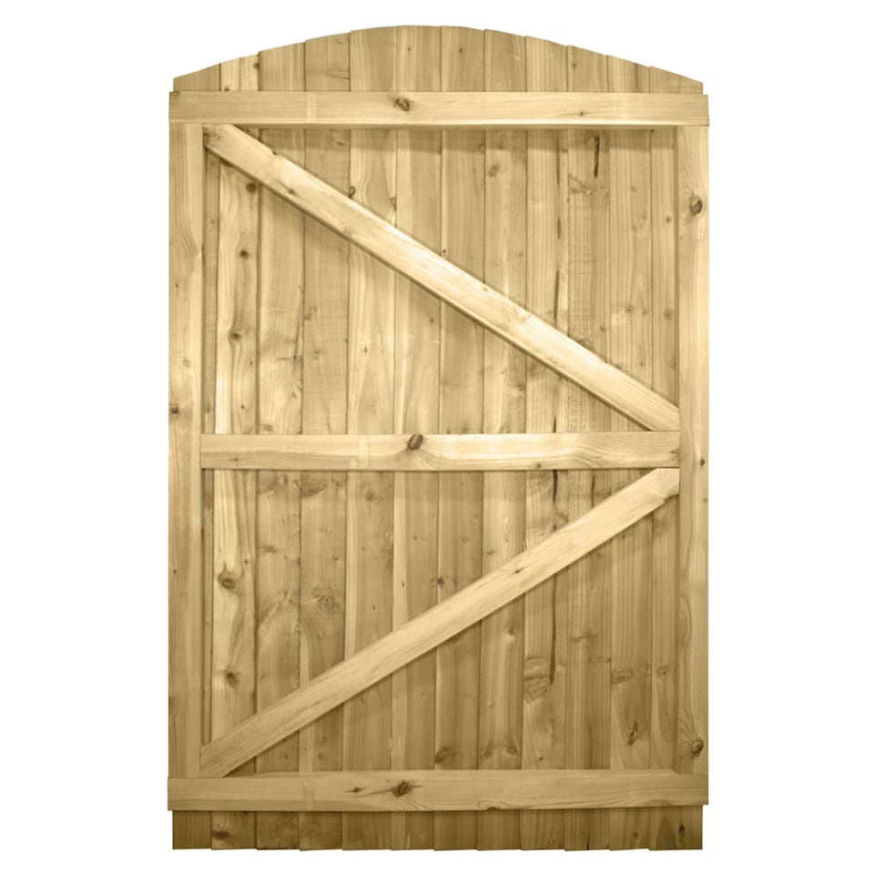 image 1 of Arch Top Wooden Garden Gate 6ft x 4ft Feather Edge Fully Framed Treated Door