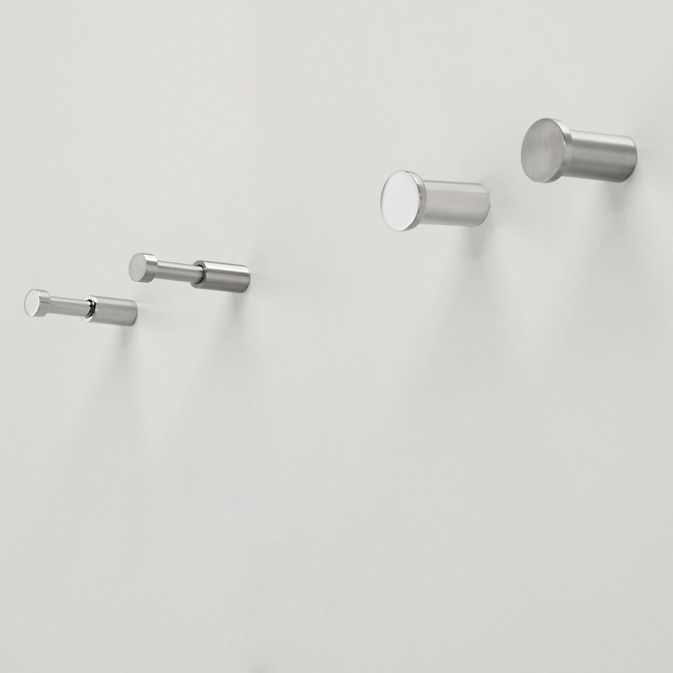 image 1 of Cosmic Wall Hanger with Durable Stainless Steel for Bathroom, Matt Light Grey