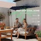 image 5 of Outsunny 2.6 m Half Parasol with Solar Lights, UPF50+ Semi Round Umbrella | Blue | Dark Grey | 265 x 135 x 239 cm