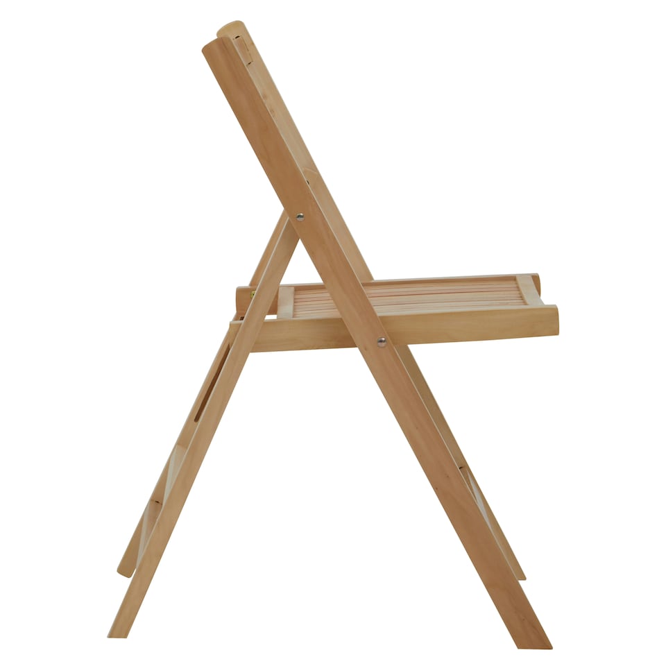 image 1 of Interiors by Premier Wood Natural Finish Folding Chair, Space-saver Camping Chair, Easy Foldable Wood Chair, Easy to Clean Chair