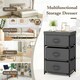 image 6 of COSTWAY Set of 2 3-Tier Fabric Dresser Fabric Nightstand Grey Grey