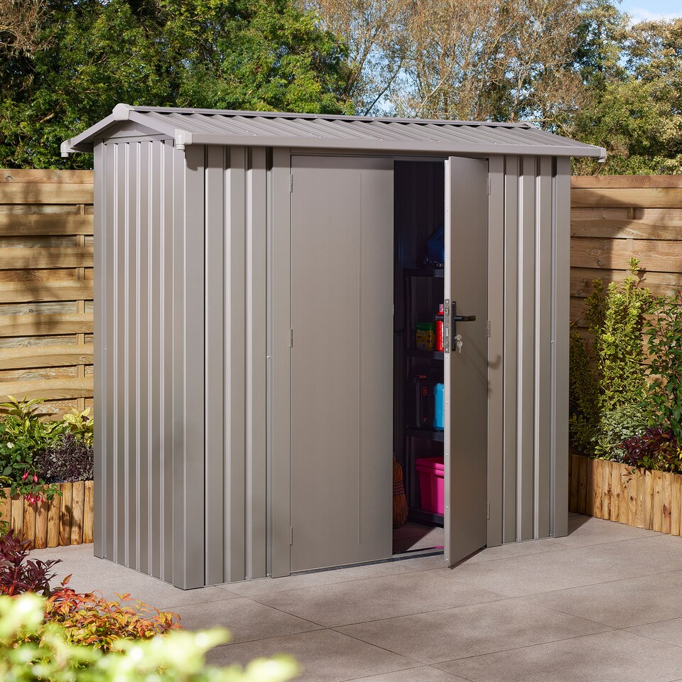 image 1 of Rowlinson Brentvale 8' x 4' Premium Apex Metal Shed with Foundation Kit