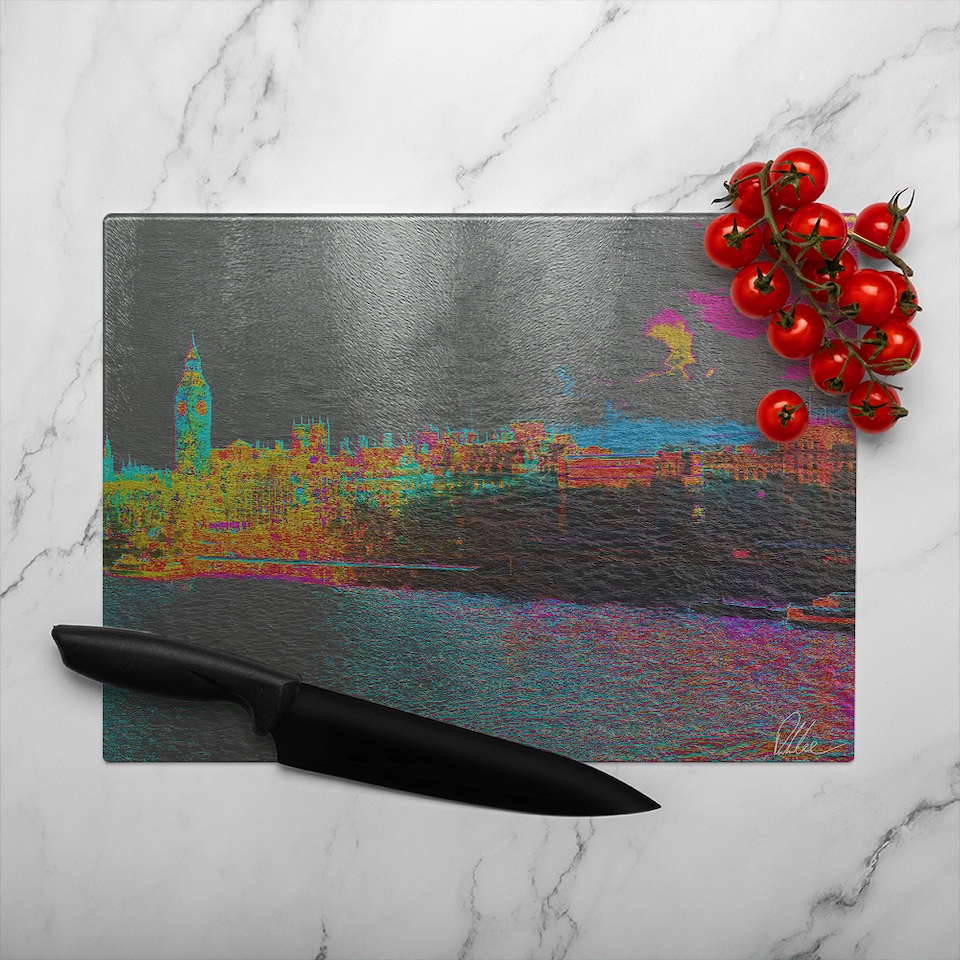 image 1 of Landscape London Glass Chopping Board | Multi