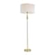 image 1 of ValueLights Marissa Cream Boucle Shade with Brushed Gold Stacked Ball Floor Lamp & Bulb | Cream
