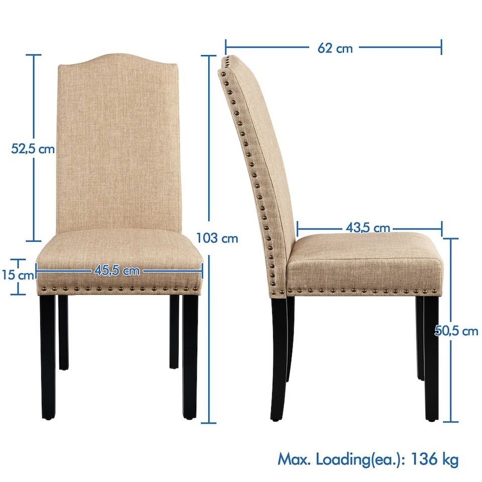 image 1 of Yaheetech Set of 2 Classic Dining Chairs