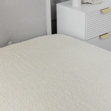12 Inch Deep Super Soft Feel Cosy Fleece Mattress Protector Underblanket Fitted Sheet White | Small Double