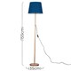 image 3 of ValueLights Charlie Copper Floor Lamp Navy Taper Shade & Bulb 