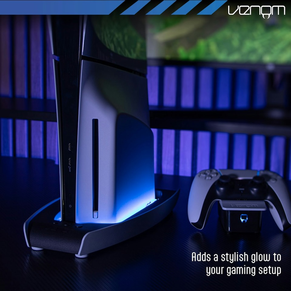 image 1 of Venom PS5 LED Light-up Console Stand for Slim & Pro