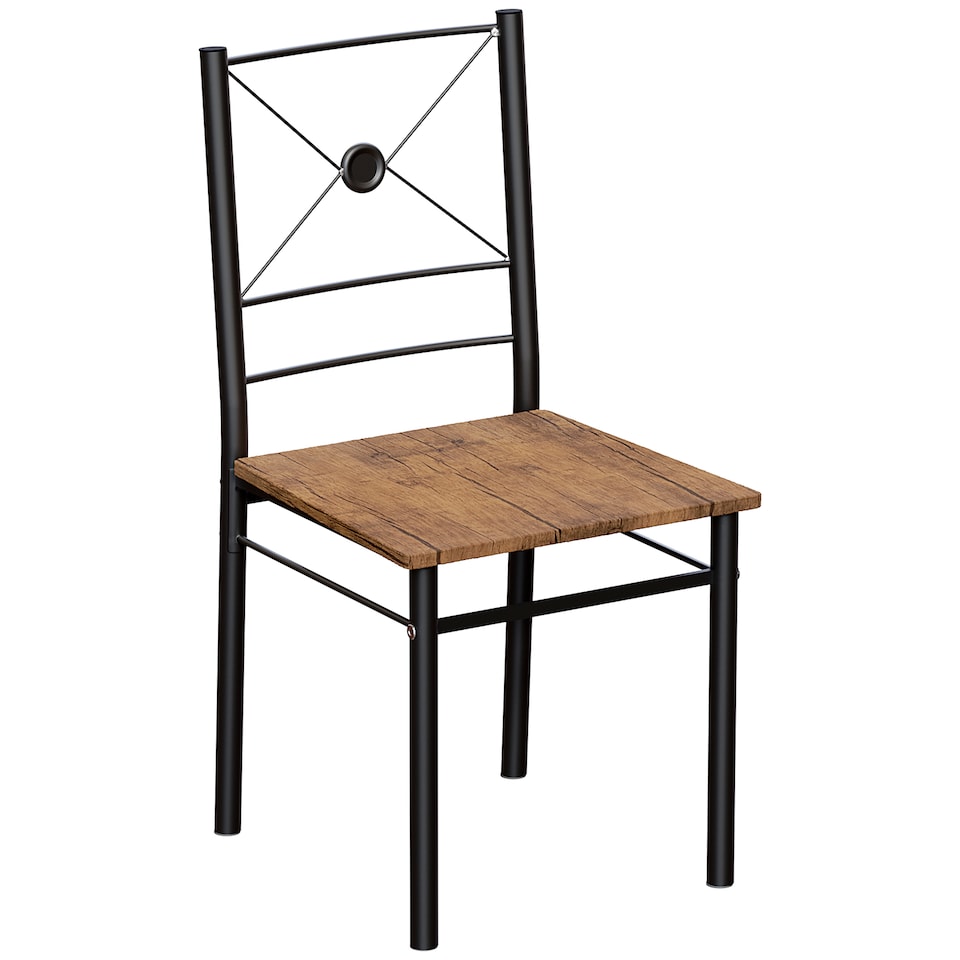 image 1 of Vida Designs Roslyn 2 Seater Dining Set 3 Piece Table & Chairs, Dark Wood