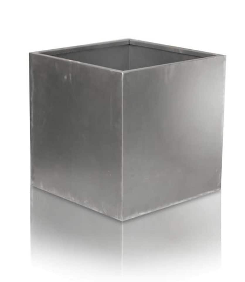 image 1 of Primrose Garden Outdoor Corten Steel Rust Cube Planter Plant Pot 60cm
