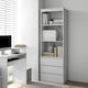 image 2 of HOMCOM 180cm Tall Bookshelf Free Standing Storage Shelf Unit with Storage White