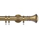 image 1 of 35mm Fixed Length Metal Curtain Pole Set Antique Brass Trumpet Finial 180cm | Bronze | Bronze