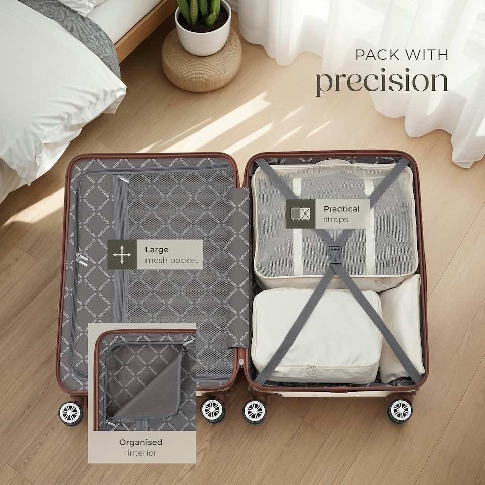 image 1 of Suitcase Set Madison - 13-piece, 3 suitcases, packing cubes, TSA lock Cream