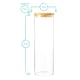 image 3 of Argon Tableware Glass Storage Jar - Carved Wood Lid - 2 Litre - Modern Round Scandi Organisation Container Glass Jar