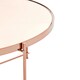image 3 of Large Pink Mirror Side Table,Round Table With Rose Gold Lattice Base, End Table With Chromed Metal Legs