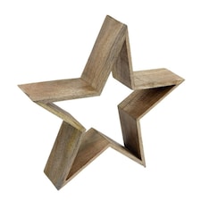 Something Different Wood Star Decoration - Natural - One Size
