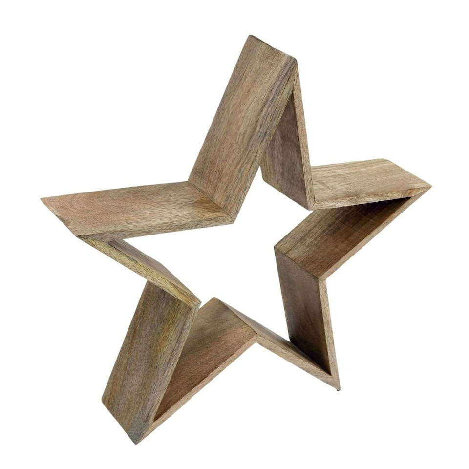 Something Different Wood Star Decoration - Natural - One Size