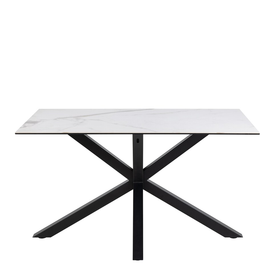 image 1 of Heaven Dining Table with Ceramic White Top 135cm