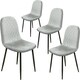 image 4 of Alivio Set of 4 Velvet Dining Chairs Fabric Upholstered seat (Grey)
