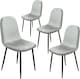 image 4 of Alivio Set of 4 Velvet Dining Chairs Fabric Upholstered seat (Grey)