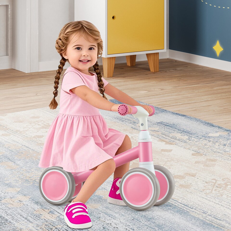 image 1 of COSTWAY Baby Balance Bike Toddler Balance Bike w/Height Adjustable Handle-Pink
