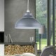 image 5 of Set of 2 Dome - Grey Easy Fit Metal Pendant Shades Grey
