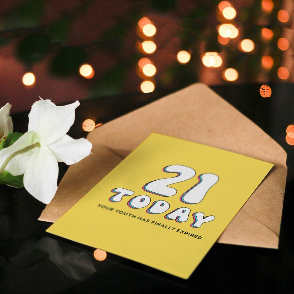 image 1 of 21st Youth Expired 21 Year Old Milestone Her Birthday Card