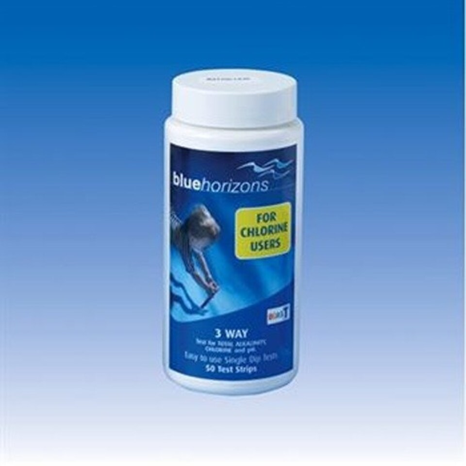 Blue Horizons - 3-Way Chlorine Test Strips 1 X 50 Strips Chlorine PH TA