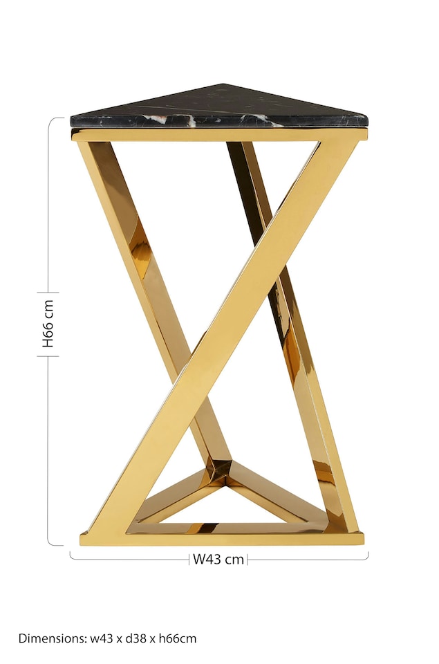 image 1 of Piermount Black And Gold End Table | Gold