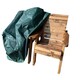 image 5 of Wooden Love Seat With 2x Chair Cushion Burgundy & 1x Fitted Cover